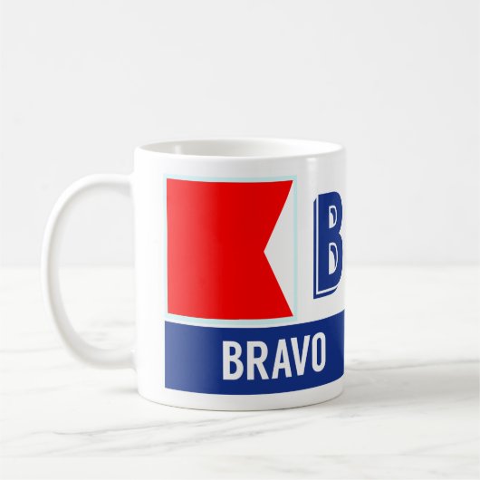 Seebravo des flaggen-Alphabet-"B" Kaffeetasse (Links)