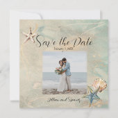 Seebrise Hochzeit Sichern Sie die Datumskarte (Vorderseite)