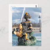 Seebrunnen am Platz de la Concorde - Paris Postkarte (Vorne/Hinten)