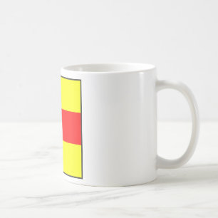 Seebuchstabe des alphabetsignalflaggen-Nummer zwei Kaffeetasse