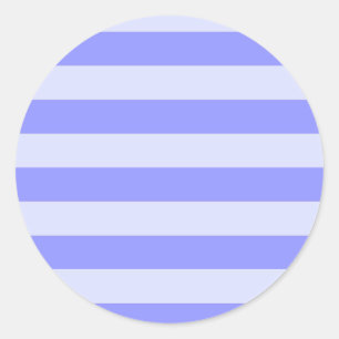 Seecornflower-blaue und blaue Pastellstreifen Runder Aufkleber