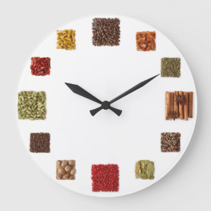 Seed And Spices Clock For Every Kitchen Große Wanduhr