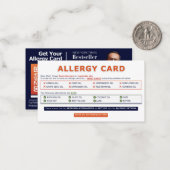 Seed Oil Allergy Card Mitteilungskarte (Vorderseite/Rückseite Beispiel)