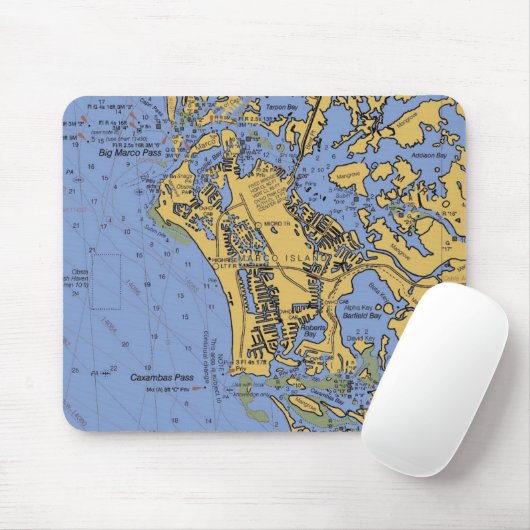 Seediagramm Mousepad Marco Insel-, Florida (Mit Mouse)