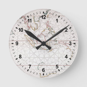 Seediagramm östlich von Indien   Indonesien Runde Wanduhr