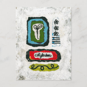 Seedling Cotyledon Postcard - Abstrakte Kunst Postkarte