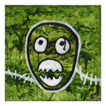 Seedy Pete Skull Odd Whimsical Monster Art