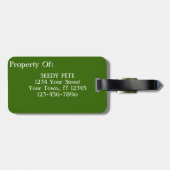 Seedy Pete Skull Odd Whimsical Monster Art Quirky Gepäckanhänger (Rückseite horizontal)