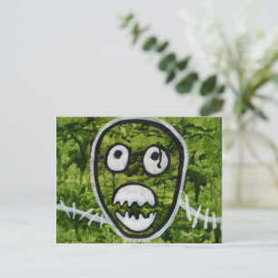 Seedy Pete Skull Odd Whimsical Monster Art Quirky Postkarte
