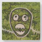 Seedy Pete Skull Odd Whimsical Monster Art Quirky Steinuntersetzer (Vorderseite)
