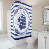 Seeemblem mit Segelschiff Duschvorhang (Beispiel)