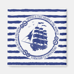 Seeemblem mit Segelschiff Magnet