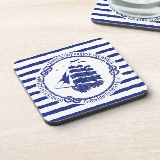 Seeemblem mit Segelschiff Untersetzer (Linke Seite)