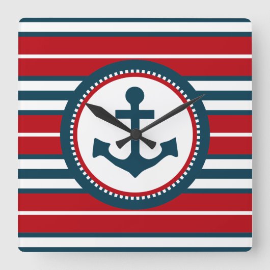 Seeentwurf Quadratische Wanduhr (Vorderseite)