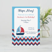 Seeerste Geburtstags-Einladung Einladung (Stehend Vorderseite)