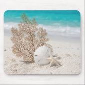 Seefächer mit Sanddollar und Seestern Mousepad (Vorne)