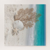 Seefächer mit Sanddollar und Seestern Puzzle (Horizontal)