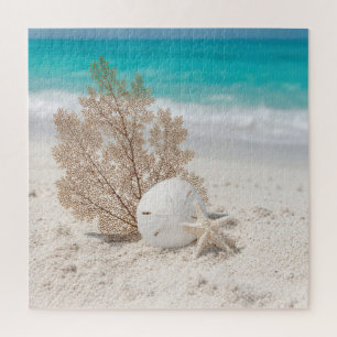 Seefächer mit Sanddollar und Seestern Puzzle