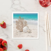 Seefächer mit Sanddollar und Seestern Serviette (Beispiel)