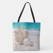 Seefächer mit Sanddollar und Seestern Tasche (Vorderseite)