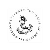 Seefahrer ANCHOR ROUND RÜCKSENDEADRESSE Gummistempel (Prägung)