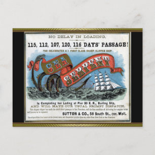 Seefahrer-Clipper-Segeln Postkarte