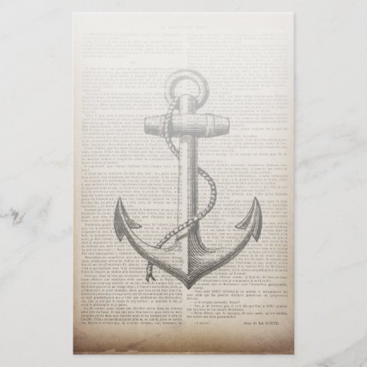 Seefahrer Vintager nautischer Anker Briefpapier (Vorderseite)
