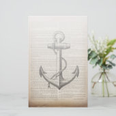 Seefahrer Vintager nautischer Anker Briefpapier (Stehend Vorderseite)
