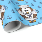 Seefahrereule Geschenkpapier (Rolleneckpunkt)