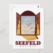 Seefeld Austria Ski Poster Postkarte (Vorne/Hinten)