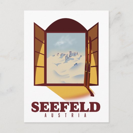 Seefeld Austria Ski Poster Postkarte (Vorderseite)