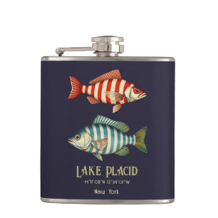 Seefischerei am Seeufer New York Flachmann