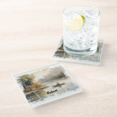 Seefischerei Glasuntersetzer (Schrägansicht)