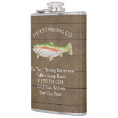 Seefischerei Regenbogenforelle Rustikales Holz Flachmann (Links)