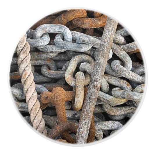 SEEFISCHKETTE UND ROPE KERAMIKKNAUF (Vorderseite)