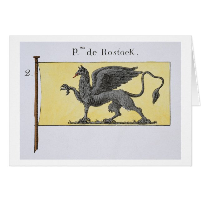 Seeflagge mit dem Greif-Emblem, das de Rost (Vorderseite (Horizontal))