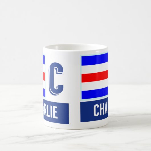 Seeflaggen-Alphabet "C" Charlie Kaffeetasse (Mittel)