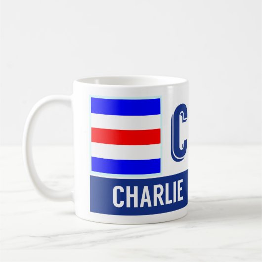 Seeflaggen-Alphabet "C" Charlie Kaffeetasse (Links)