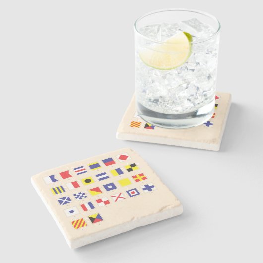 Seeflaggen-Diagramm Steinuntersetzer (Seitenansicht)