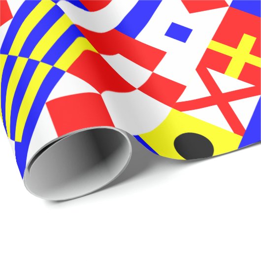 Seeflaggen-Muster Geschenkpapier (Rolleneckpunkt)