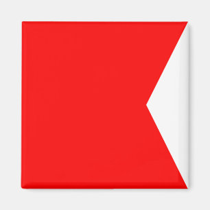 Seeflaggen-Signal-Buchstabe B (Bravo) Magnet