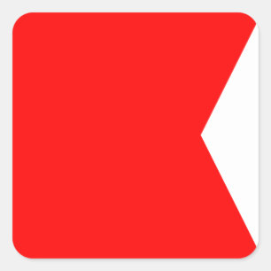 Seeflaggen-Signal-Buchstabe B (Bravo) Quadratischer Aufkleber
