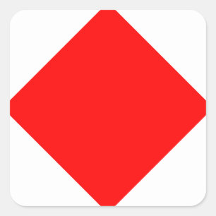 Seeflaggen-Signal-Buchstabe F (Foxtrot) Quadratischer Aufkleber
