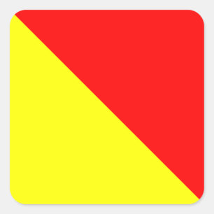 Seeflaggen-Signal-Buchstabe O (Oscar) Quadratischer Aufkleber