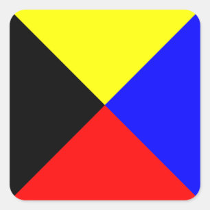 Seeflaggen-Signal-Buchstabe Z (Zulu) Quadratischer Aufkleber