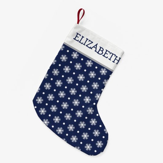 Seeflocken und Schneeflocken Personalisiert Kleiner Weihnachtsstrumpf (Vorderansicht (hängend))