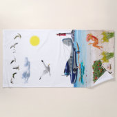 Seeflugzeug-Abenteuer-Tuch Strandtuch (Vorderseite)