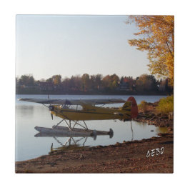 Seeflugzeug durch den See Fliese