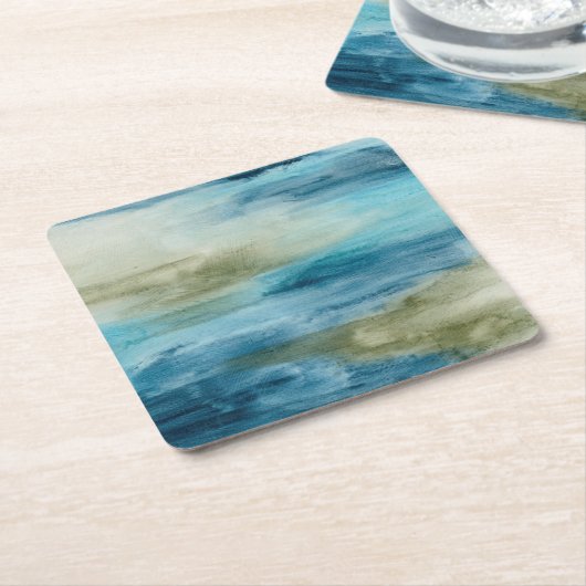 Seefluss II Rechteckiger Pappuntersetzer (angewinkelt)