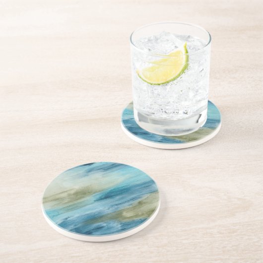 Seefluss II Sandstein Untersetzer (Seite)